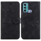 For Motorola Moto G60 / G40 Fusion Lily Embossed Leather Phone Case(Black) - 1