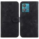 For Motorola Edge 40 Neo Lily Embossed Leather Phone Case(Black) - 1