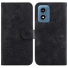 For Motorola Moto G Play 4G 2024 Lily Embossed Leather Phone Case(Black) - 1