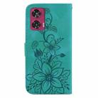 For Motorola Edge 50 Fusion Lily Embossed Leather Phone Case(Green) - 3