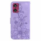 For Motorola Edge 50 Fusion Lily Embossed Leather Phone Case(Purple) - 3