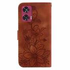 For Motorola Edge 50 Fusion Lily Embossed Leather Phone Case(Brown) - 3