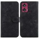 For Motorola Edge 50 Fusion Lily Embossed Leather Phone Case(Black) - 1