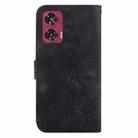 For Motorola Edge 50 Fusion Lily Embossed Leather Phone Case(Black) - 3