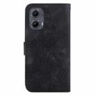 For Motorola Edge 2024 Lily Embossed Leather Phone Case(Black) - 3