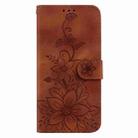 For Motorola Moto G04s / Moto E14 Lily Embossed Leather Phone Case(Brown) - 2