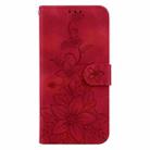 For Motorola Moto G04s / Moto E14 Lily Embossed Leather Phone Case(Red) - 2