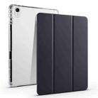 For Huawei MatePad 11.5S 3-folding Transparent TPU Smart Leather Tablet Case(Black) - 1