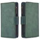 For iPhone 6 Plus Skin Feel Detachable Magnetic Zipper Horizontal Flip PU Leather Case with Multi-Card Slots & Holder & Wallet & Photo Frame & Lanyard(Green) - 1