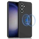 For Samsung Galaxy S24 FE 5G MagSafe Magnetic Liquid Silicone Phone Case(Black) - 1
