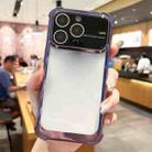 For iPhone 14 Pro Max Four-corner Shockproof TPU Phone Case with Lens Film(Purple) - 1