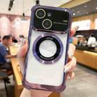 For iPhone 14 Plus MagSafe Shockproof TPU Phone Case with Lens Film(Purple) - 1