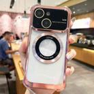 For iPhone 14 MagSafe Shockproof TPU Phone Case with Lens Film(Rose Gold) - 1