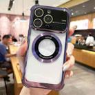 For iPhone 14 Pro MagSafe Shockproof TPU Phone Case with Lens Film(Purple) - 1