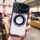 For iPhone 11 MagSafe Shockproof TPU Phone Case with Lens Film(Black Purple) - 1
