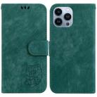 For iPhone 13 Pro Max Little Tiger Embossed Leather Phone Case(Green) - 1
