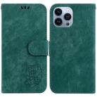 For iPhone 13 Pro Little Tiger Embossed Leather Phone Case(Green) - 1