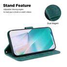 For iPhone 13 Pro Little Tiger Embossed Leather Phone Case(Green) - 5