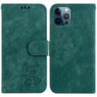 For iPhone 12 Pro Max Little Tiger Embossed Leather Phone Case(Green) - 1