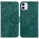 For iPhone 11 Little Tiger Embossed Leather Phone Case(Green) - 1