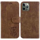 For iPhone 11 Pro Little Tiger Embossed Leather Phone Case(Brown) - 1