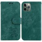 For iPhone 11 Pro Max Little Tiger Embossed Leather Phone Case(Green) - 1