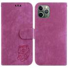 For iPhone 11 Pro Max Little Tiger Embossed Leather Phone Case(Rose Red) - 1