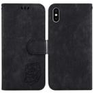 For iPhone X / XS Little Tiger Embossed Leather Phone Case(Black) - 1