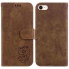 For iPhone 7 / 8 / SE 2022 / 2020 Little Tiger Embossed Leather Phone Case(Brown) - 1