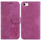 For iPhone 7 / 8 / SE 2022 / 2020 Little Tiger Embossed Leather Phone Case(Rose Red) - 1