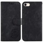 For iPhone 7 / 8 / SE 2022 / 2020 Little Tiger Embossed Leather Phone Case(Black) - 1