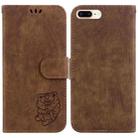 For iPhone 7 Plus / 8 Plus Little Tiger Embossed Leather Phone Case(Brown) - 1