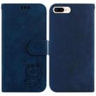For iPhone 7 Plus / 8 Plus Little Tiger Embossed Leather Phone Case(Dark Blue) - 1