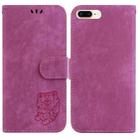 For iPhone 7 Plus / 8 Plus Little Tiger Embossed Leather Phone Case(Rose Red) - 1