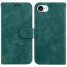 For iPhone SE 2024 Little Tiger Embossed Leather Phone Case(Green) - 1