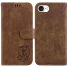 For iPhone SE 2024 Little Tiger Embossed Leather Phone Case(Brown) - 1