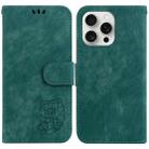 For iPhone 16 Pro Max Little Tiger Embossed Leather Phone Case(Green) - 1