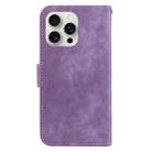 For iPhone 16 Pro Max Little Tiger Embossed Leather Phone Case(Purple) - 3