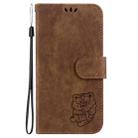 For iPhone 16 Pro Max Little Tiger Embossed Leather Phone Case(Brown) - 2