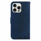 For iPhone 16 Pro Max Little Tiger Embossed Leather Phone Case(Dark Blue) - 3