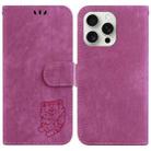 For iPhone 16 Pro Max Little Tiger Embossed Leather Phone Case(Rose Red) - 1