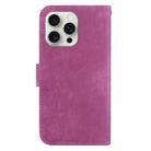 For iPhone 16 Pro Max Little Tiger Embossed Leather Phone Case(Rose Red) - 3