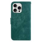 For iPhone 16 Pro Little Tiger Embossed Leather Phone Case(Green) - 3