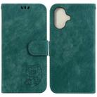 For iPhone 16 Plus Little Tiger Embossed Leather Phone Case(Green) - 1