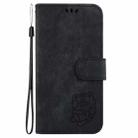 For iPhone 16 Plus Little Tiger Embossed Leather Phone Case(Black) - 2