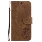 For iPhone 16 Little Tiger Embossed Leather Phone Case(Brown) - 2