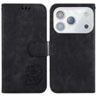 For iPhone 17 Pro Max Little Tiger Embossed Leather Phone Case(Black) - 1