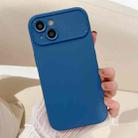 For iPhone 14 Plus Large Window Frosted TPU Phone Case(Blue) - 1