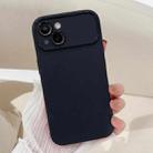 For iPhone 14 Large Window Frosted TPU Phone Case(Black) - 1