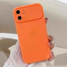 For iPhone 12 Large Window Frosted TPU Phone Case(Orange) - 1